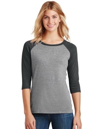 Thumbnail: District Ladies Perfect Tri 3/4-Sleeve Raglan