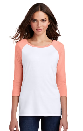 Thumbnail: District Ladies Perfect Tri 3/4-Sleeve Raglan