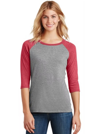 Thumbnail: District Ladies Perfect Tri 3/4-Sleeve Raglan