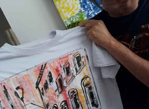 "Veste Tua Arte": Santê lança linha de camisetas pintadas à mão pelo artista Betto Pereira