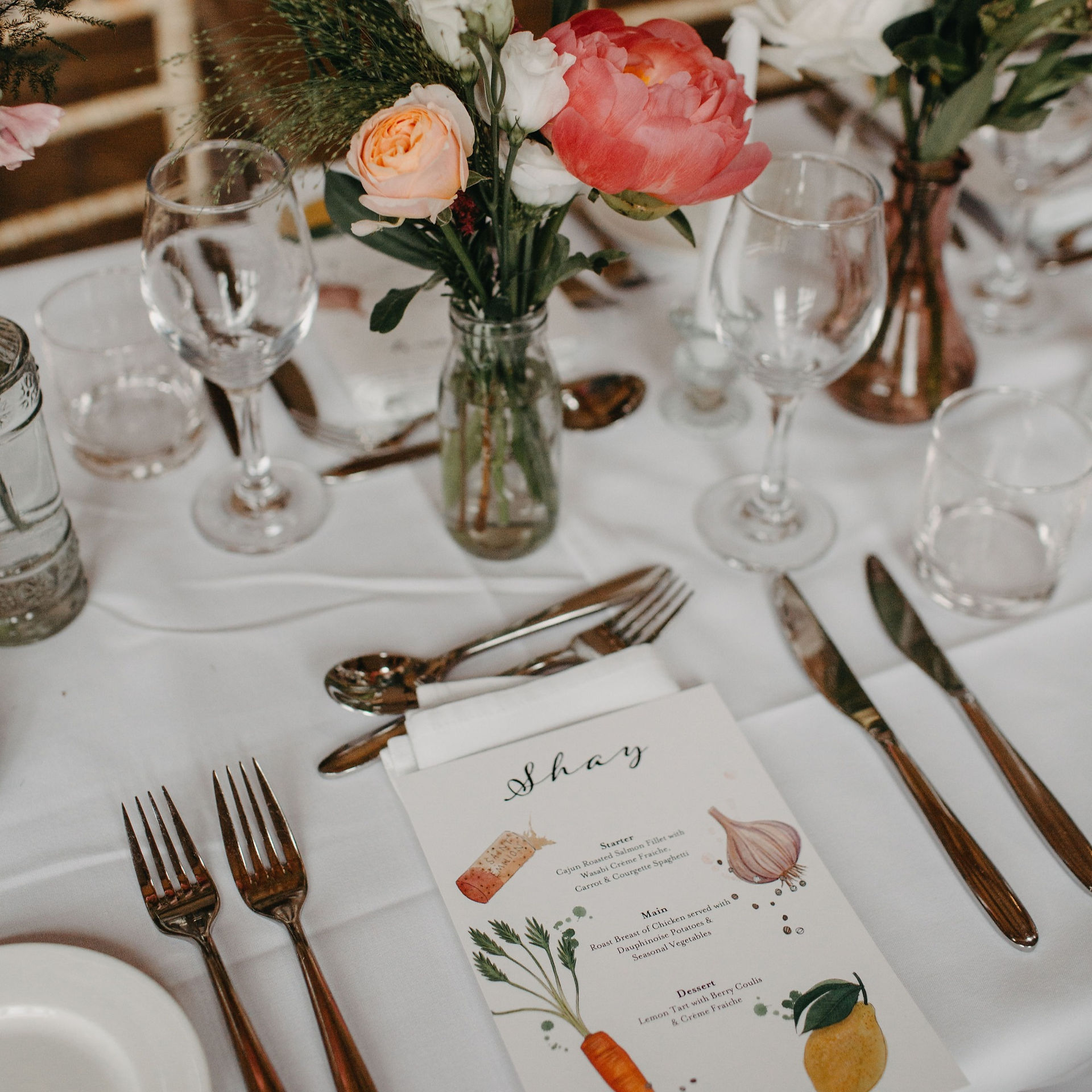 Illustrated wedding breakfast