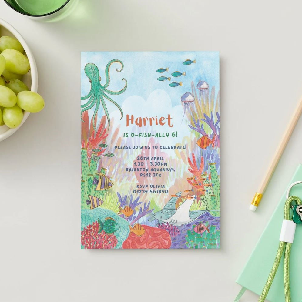 'Under the Sea' editable party invitation