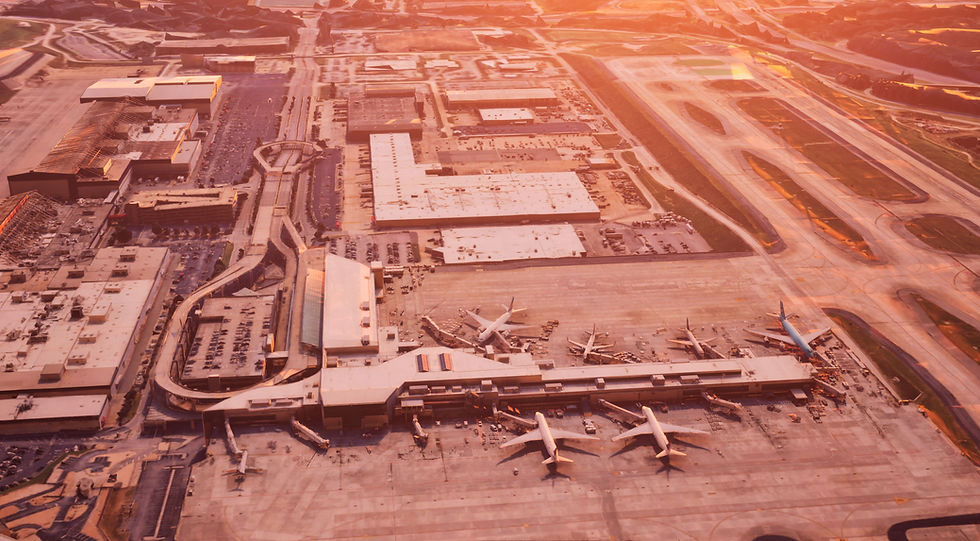 A detailed view of an airport within Autonoma's AutoVerse simulation, showcasing realistic operations and infrastructure layouts, highlighting the advanced capabilities of the technology.