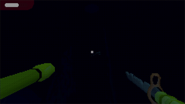 Fighting off shark with the knife