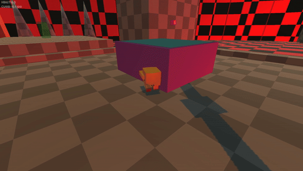 Pushable trampoline showcase