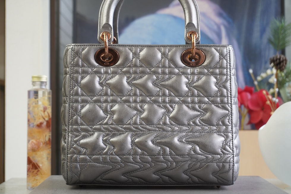 Christian Dior Lady Dior Art レディディオール アート 限定モデル メタリックレザー 全体リカラー クリーニング バッグ修理事例 埼玉県大宮 VIVOshoesalon