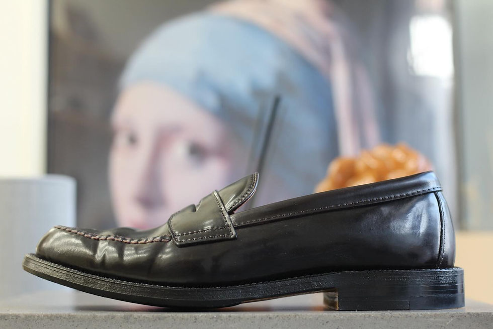 Alden（オールデン）ローファー、新品時にミシュランハーフラバーとスチールを取り付けた修理後の写真。 