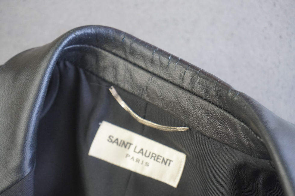 Saint Laurent(サンローラン)レザージャケット襟ひび割れ補修・レザー傷補修|埼玉県大宮VIVOshoesalon 全国郵送対応