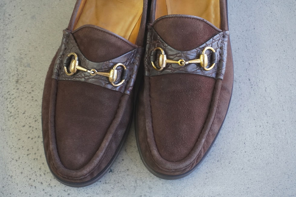 GUCCI(グッチ)ビットローファー修理。オールソール交換、ウェルト交換、スエード補修、撥水加工まで対応。埼玉県大宮VIVOshoesalon。郵送修理可能・他店で断られた修理歓迎。