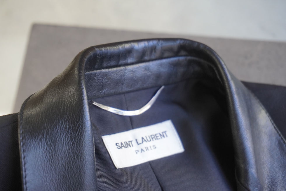 Saint Laurent(サンローラン)レザージャケット襟ひび割れ補修・レザー傷補修|埼玉県大宮VIVOshoesalon 全国郵送対応