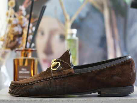 【GUCCI】スエードローファーのオールソール&丸洗いクリーニング|ミシュランラバー仕上げ