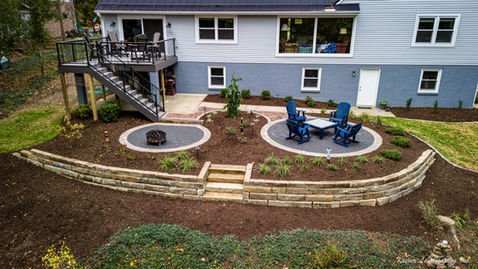 outdoor renovation with paver patio and retaining wall in Wooster, Ohio.