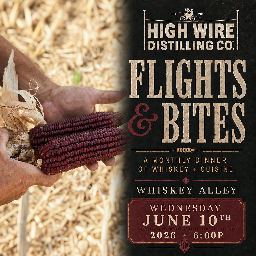 Whiskey Alley Flights & Bites: High Wire Distilling & Jimmy Red Bourbon.