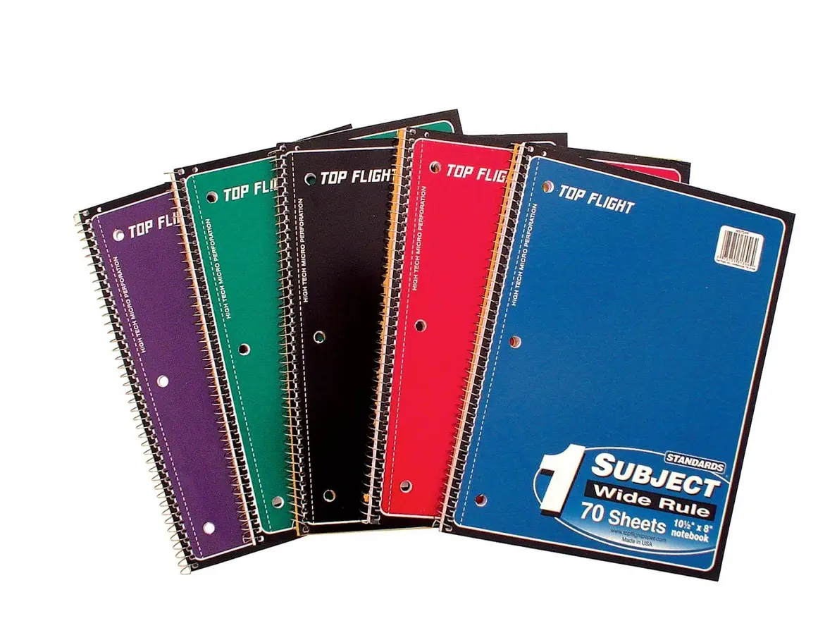 1 Subject Wide Ruled Spiral Notebook