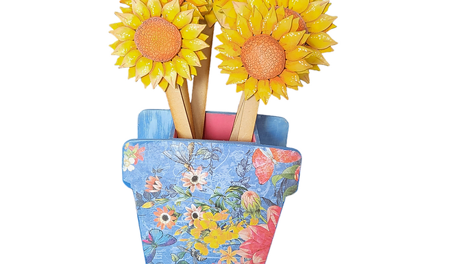 Flower Pot and 6 Sunflowers