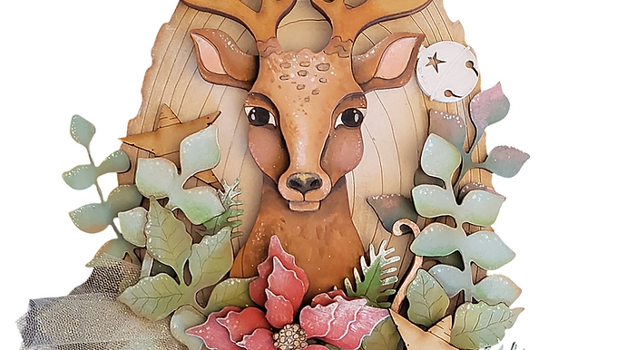 Deer and Winter Foliage Plaque