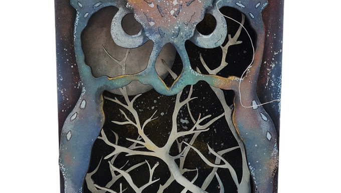 Spooky Owl Tall Picture Box