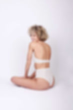 Culotte taille haute en dentelle de Calais ivoire blanc cassé crème Éternel Éphémère