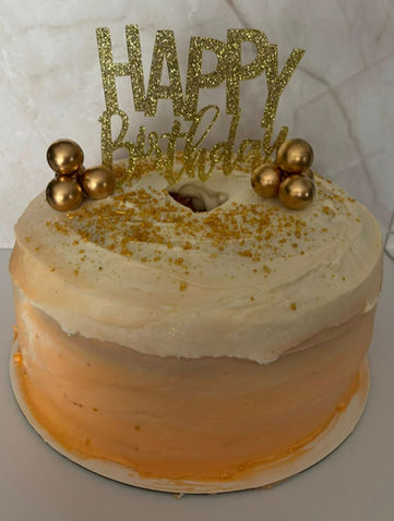 Gold Themed birthday cake