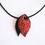 Miniature : Collier pendentif motifs fleurs de cerisier rouge et noir - Fimo