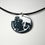 Miniature : Collier pendentif rond motif Geisha blanche EN Fimo