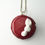 Miniature : Pendentif de collier Macaron Bordeaux et Noir - Fimo