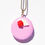Miniature : Pendentif Macaron Framboise - Fimo