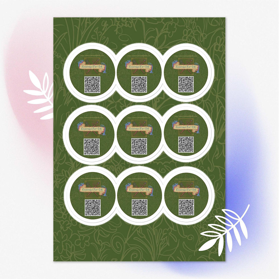 Thumbnail: Renaissance faire UK QR Sticker sheet