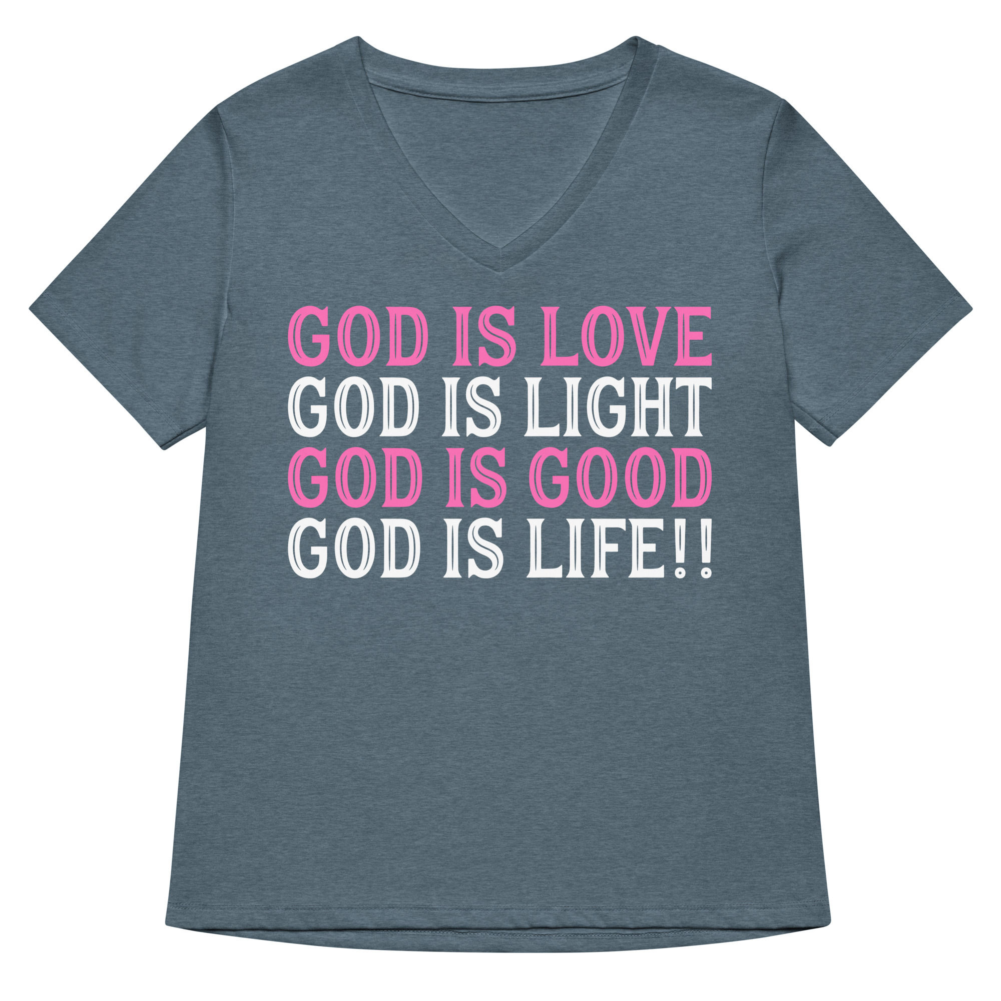 God is Love- Relaxed V-neck T-shirt