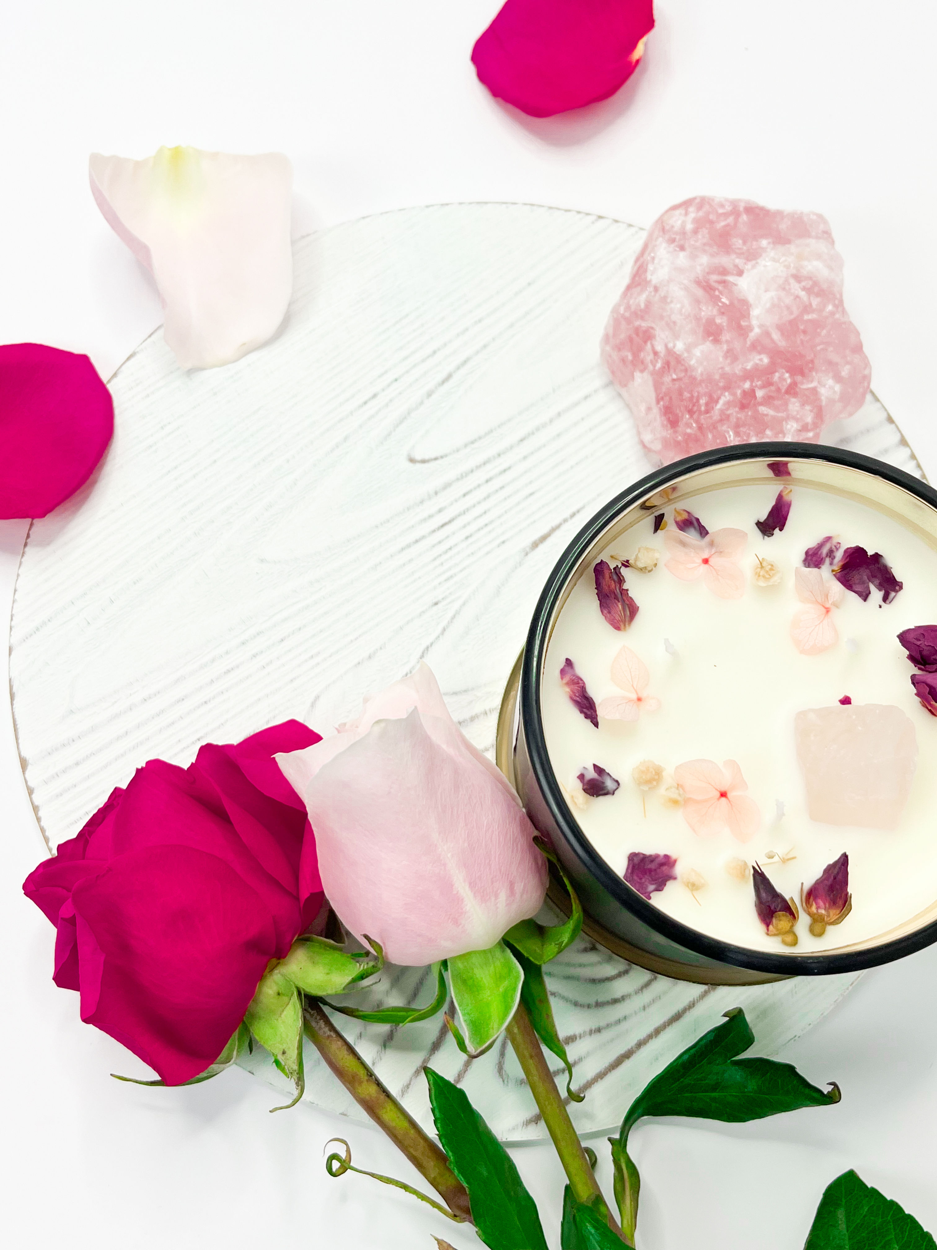 Rose Quartz Smoke Eliminating Candle