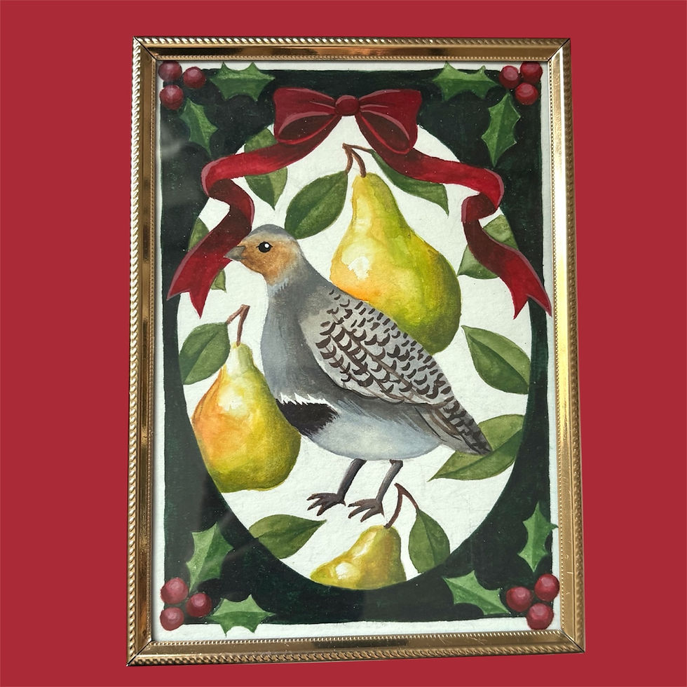 ORIGINAL PAINTING: Partridge in a Pear Tree