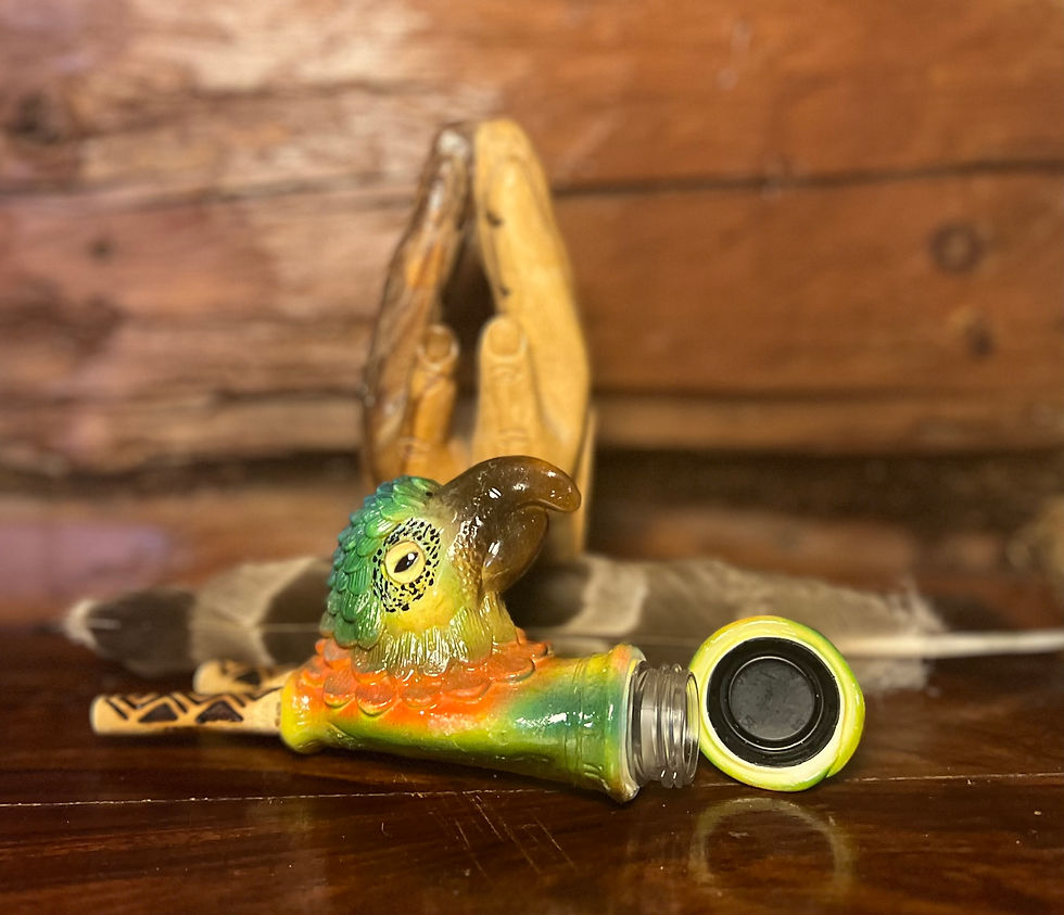 Kuripe unique self Applicator + Muti Rapé container traditional