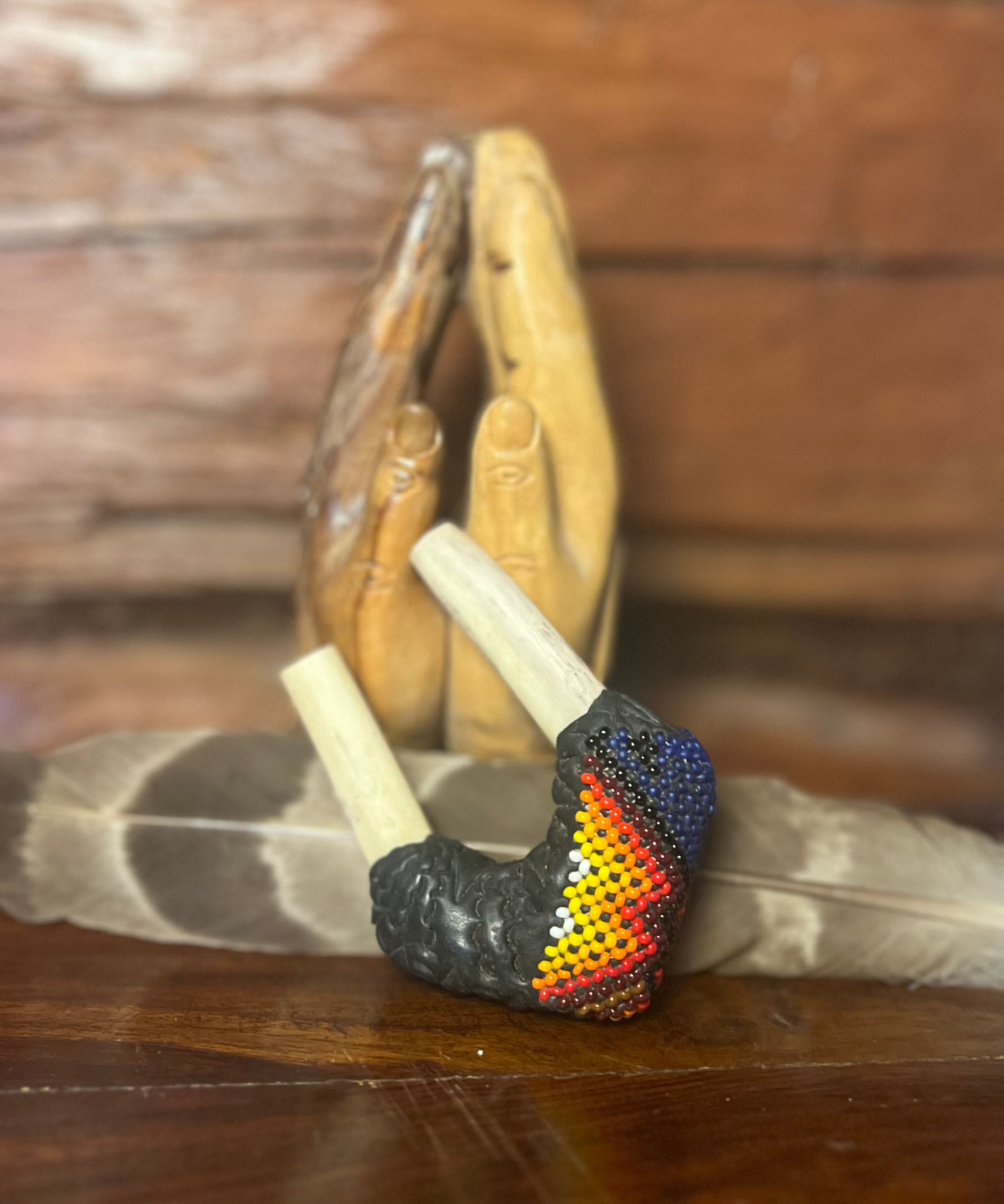 Unique Handmade Kuripe Ceremonial Pipe