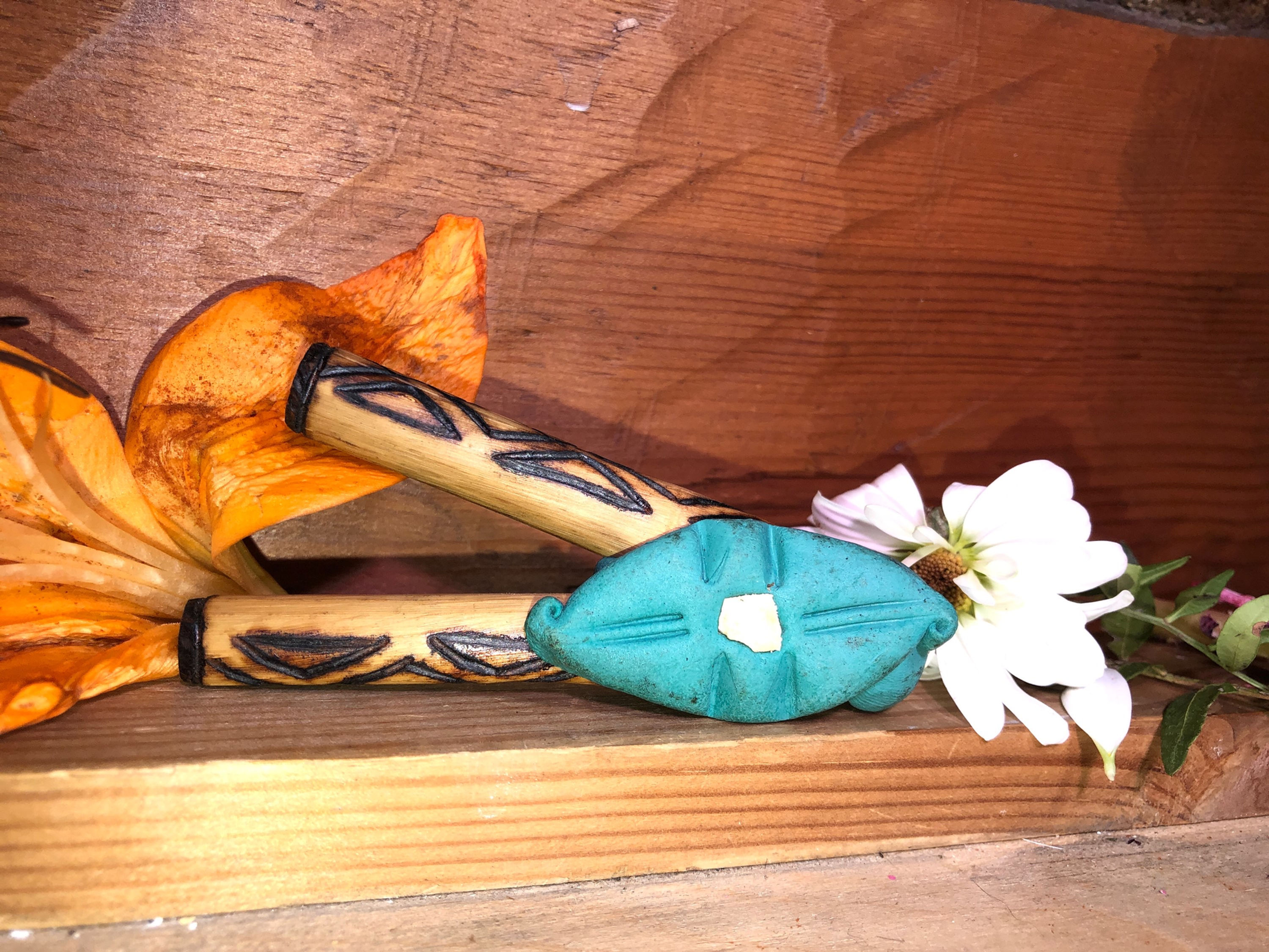 Handmade Beautiful Kuripe Ceremonial Rapé Pipe