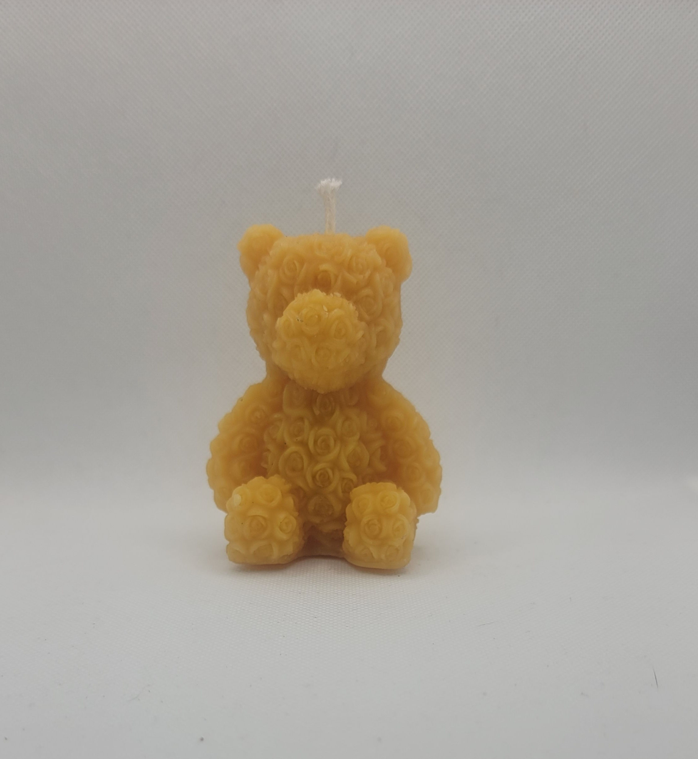 Rose Bear Beeswax Candle