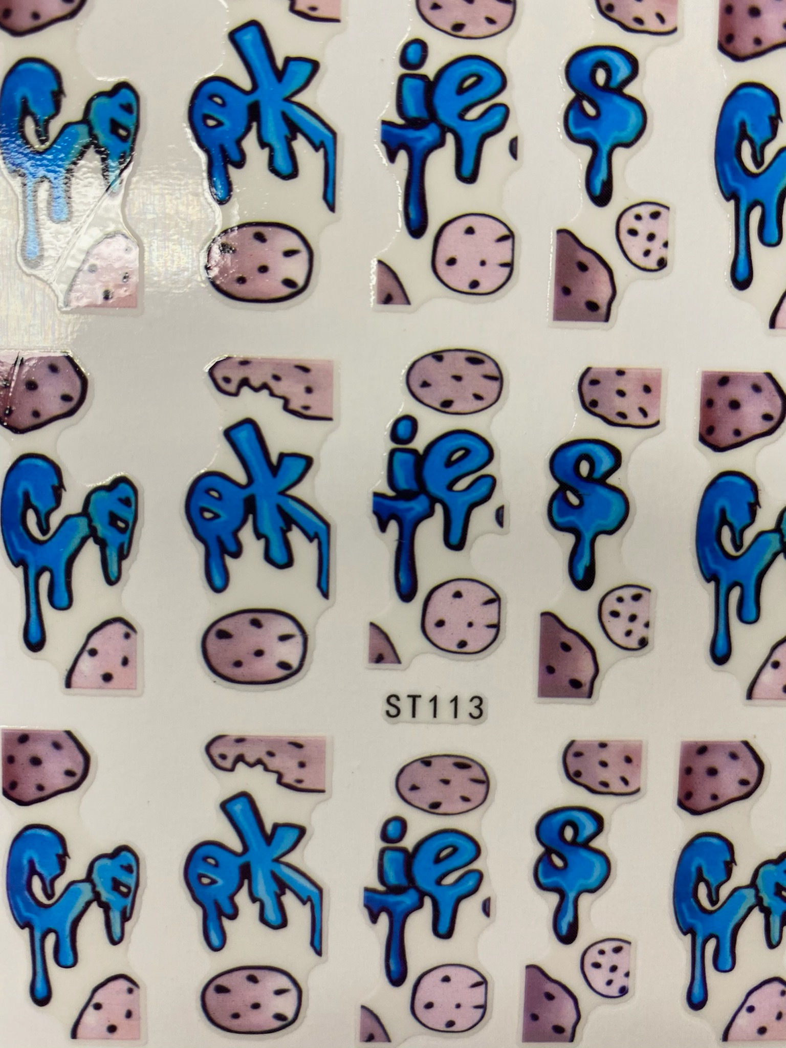Blue Cookies Nail Sticker Decal~ 3D nail art