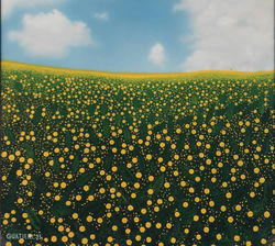1993, Lawn and Sky acrylic on canvas cm. 50x50