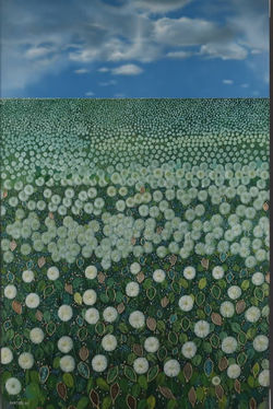 1990, Dandelions acrylic on board cm. 80x120