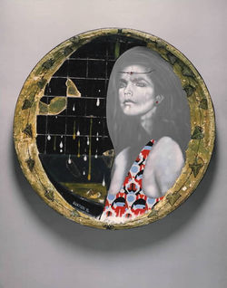 1994, Figure acrylic on biscuit cm . 40x40
