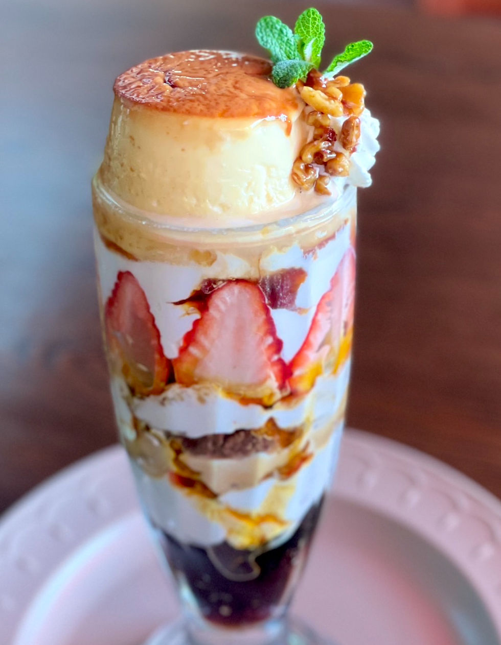 ４月限定！キャラメルプリンパフェ