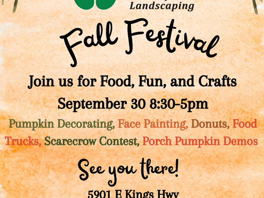 Fall Festival is September 30th