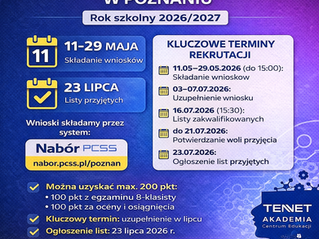 Rekrutacja do liceów w Poznaniu 2026/2027 Kluczowe terminy i zasady procesu aplikacji