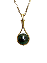 Pendentif MOOREA en vermeil et perle noire de Tahiti