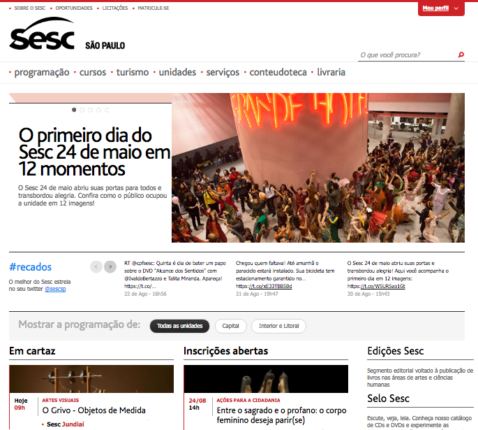 Matéria - Inauguração SESC São Paulo