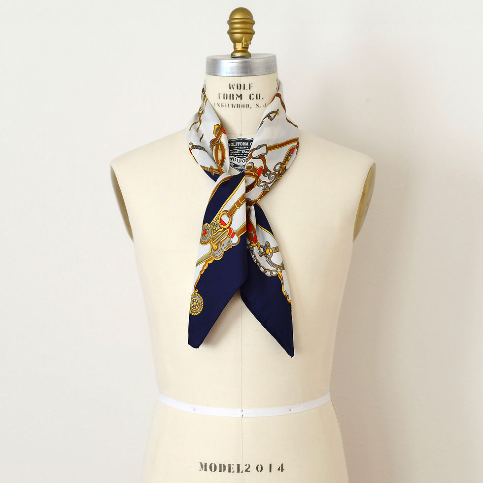 サムネイル： FRANCE vintage Silk scarf -3-