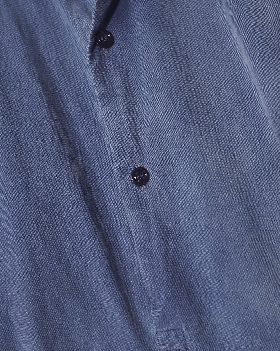 サムネイル： FRANCE 1950s～ blue grandpa shirts / フランス グランパシャツ E-98