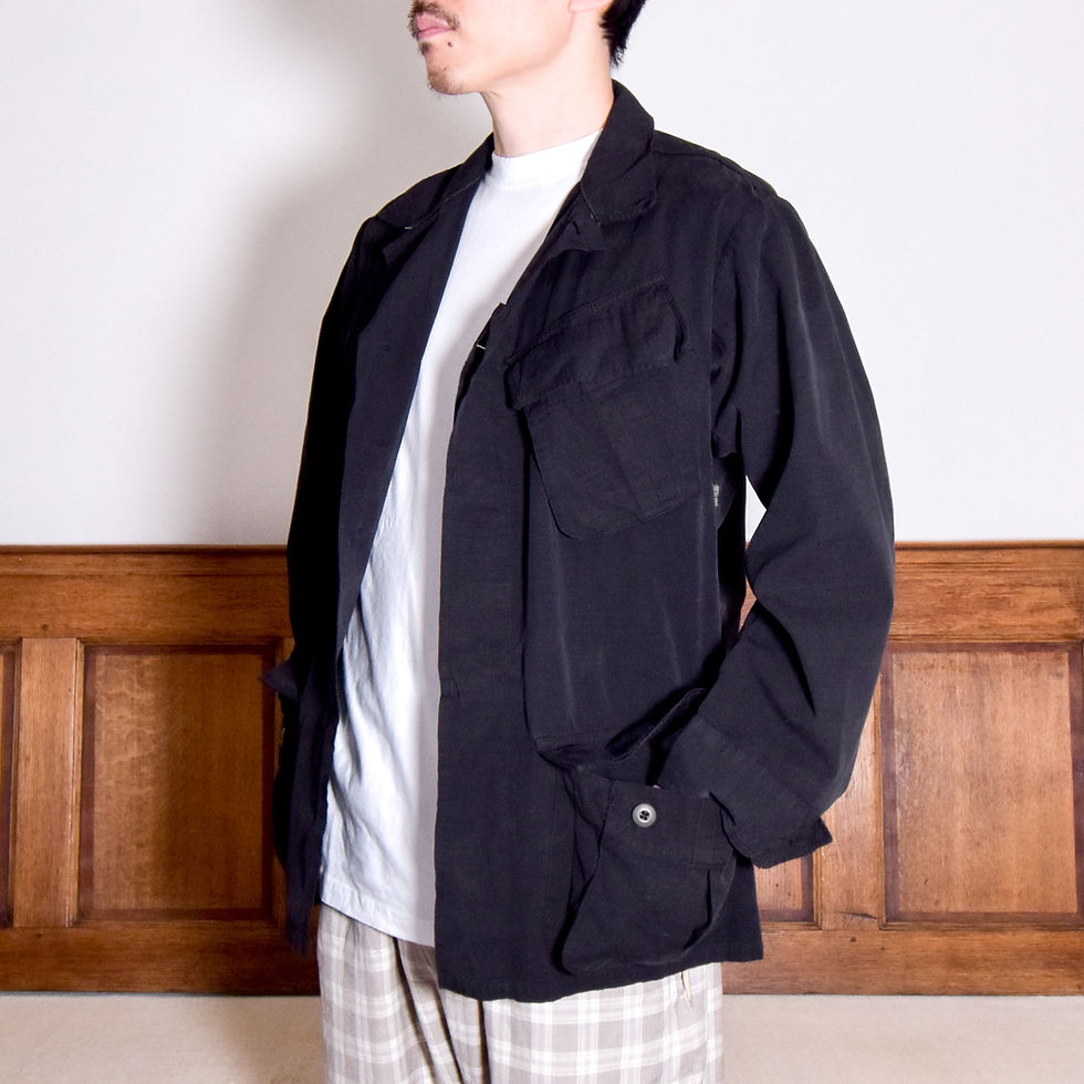 サムネイル： U.S.A 1970s~/Jungle fatigue jacket:4th(Black over dye) ② 米軍/ジャングルファティーグジャケット 黒染め