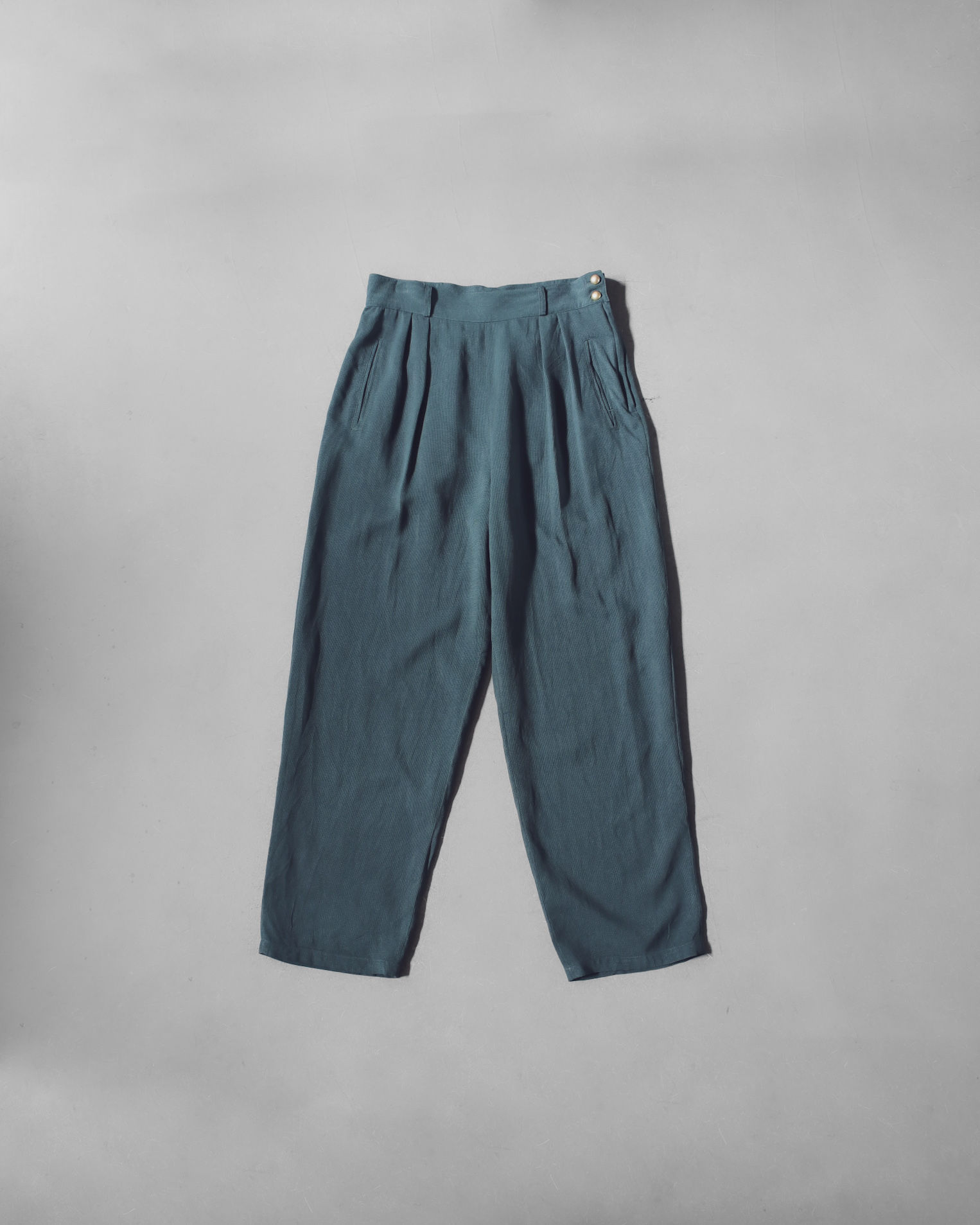 GERMANY  2 forward-pleats silkpants　/ ユーロヴィンテージ　シルクパンツ　E-125