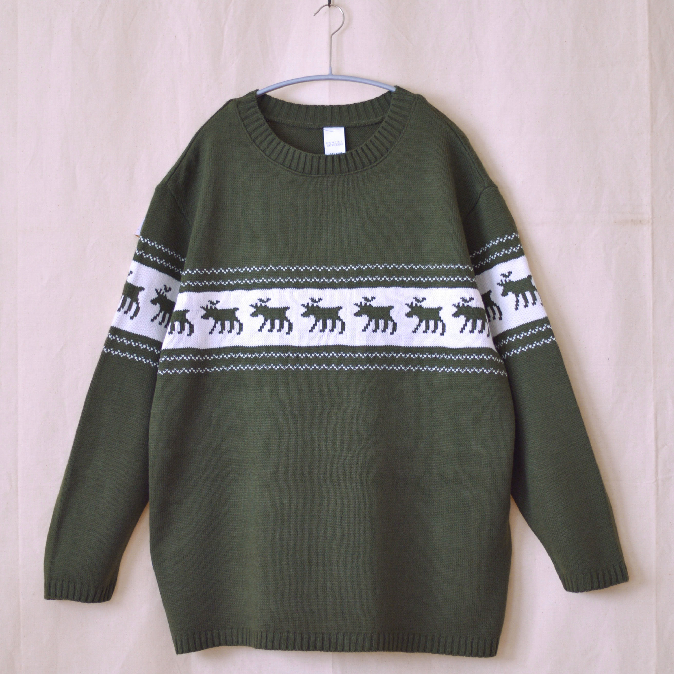 GERMANY vintage Middle-gauge knit (Reindeer pattern)