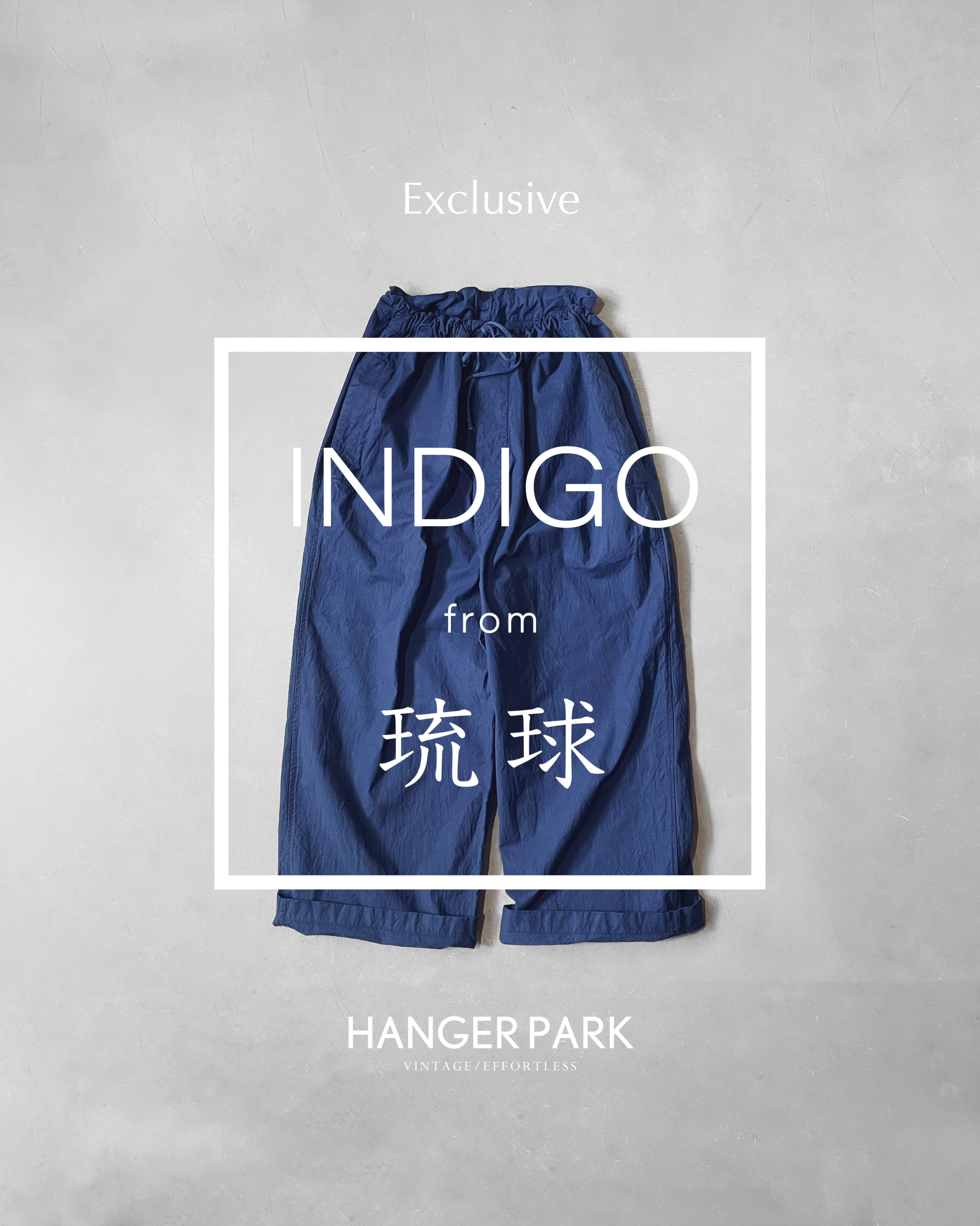 ITALIA VINTAGE / Over pants : Dead stock (Indigo dye_琉球藍染,Remake)　イタリア軍 / オーバーパン